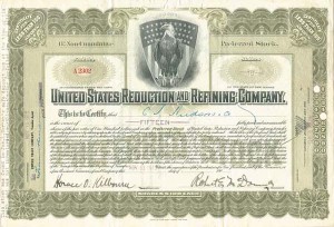 United States Reduction and Refining Co. - Stock Certificate